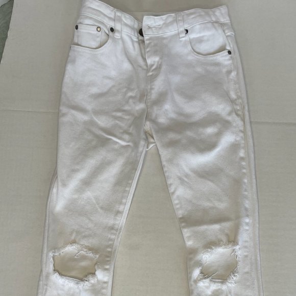 Tobi White Jeans with Knee Rips Size 26 - Picture 1 of 3